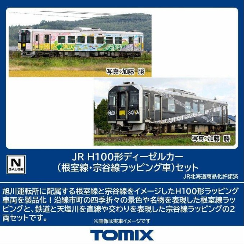 Tomix 98139 JR Type H100 Diesel Car (Nemuro/Soya Line Wrapping Car) 2 Cars Set (N scale)
