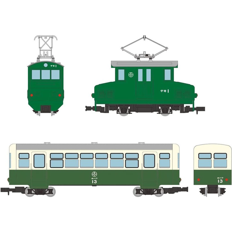 Tomytec Narrow Gauge 80 Akasaka Mine Employee Transport Train (DEKI 1 + HOHAFU 1) 2 Cars Set