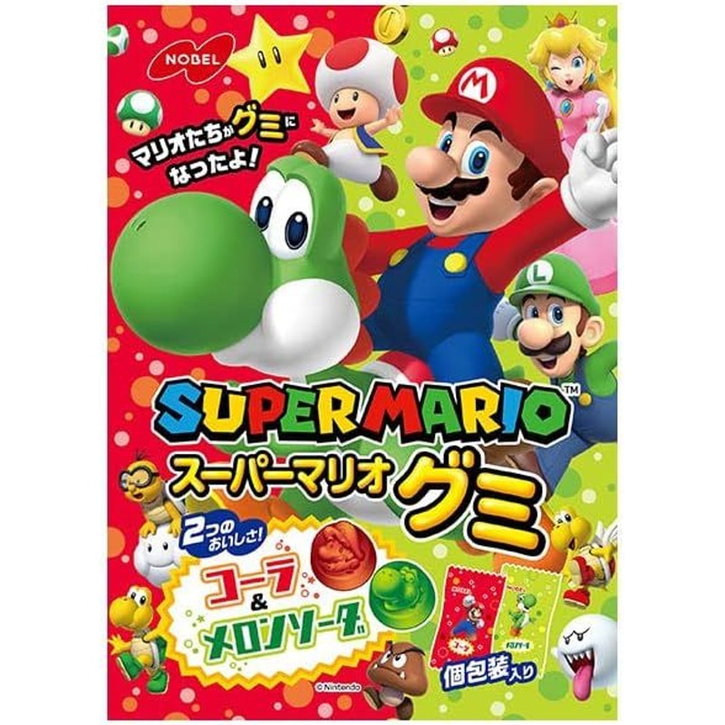 Japanese Food Super Mario Gummy (Fizzy Cola and Melon Soda Flavor)