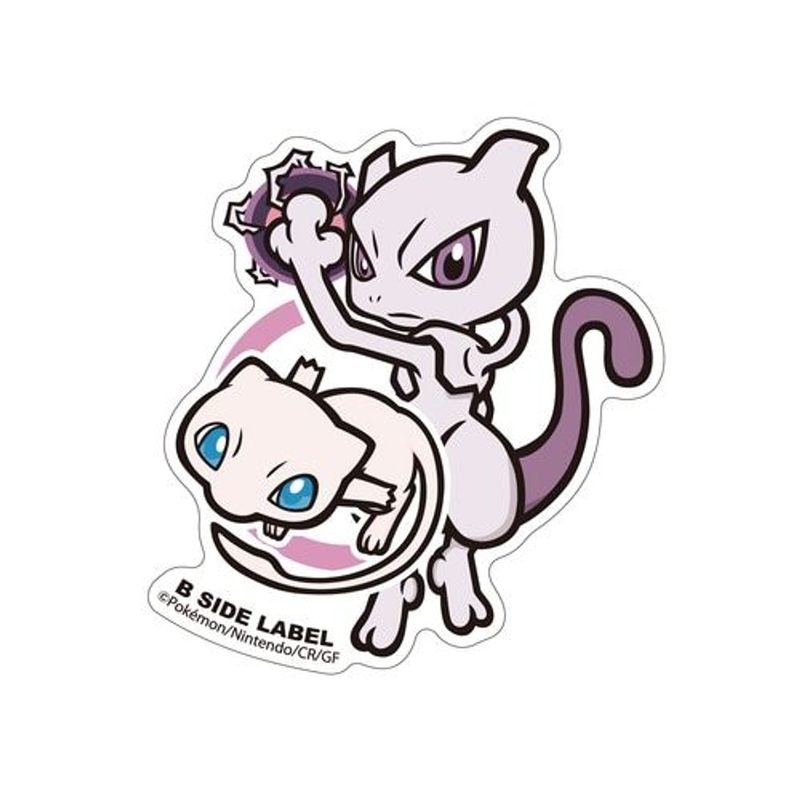 Pokemon Center B-SIDE LABEL BIG Sticker Mewtwo & Mew