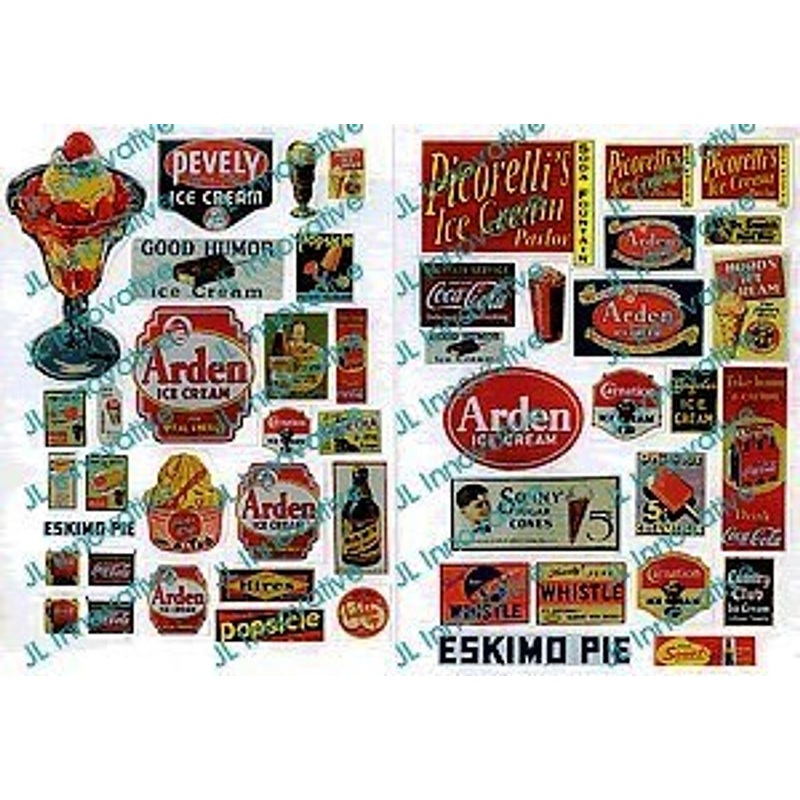 1940’s to1950’s Ice Cream Soda Fountain Signs