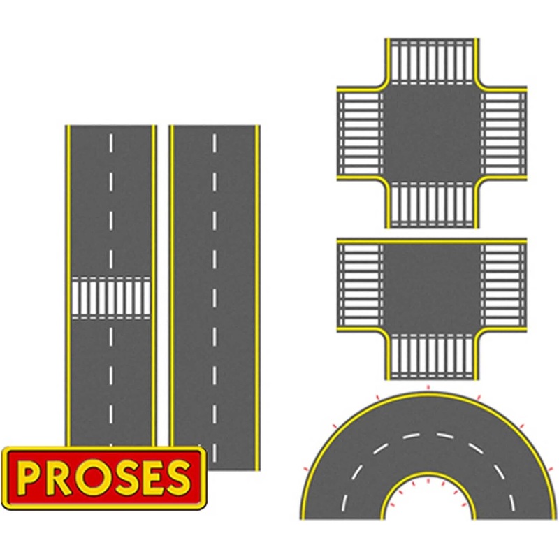 PVC Asphalt Road Set – N-Scale