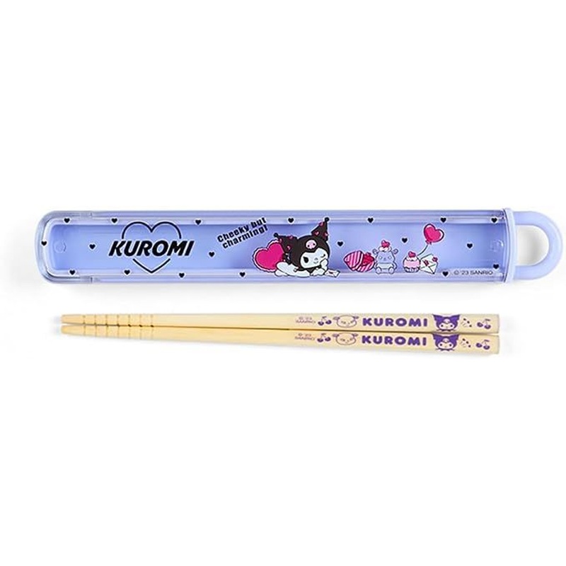 Sanrio Kuromi Bamboo Chopsticks with Case