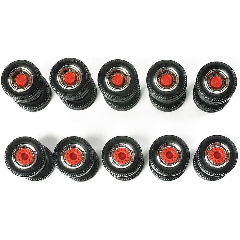 Truck Wheels – 5 Sets (chrome, red)