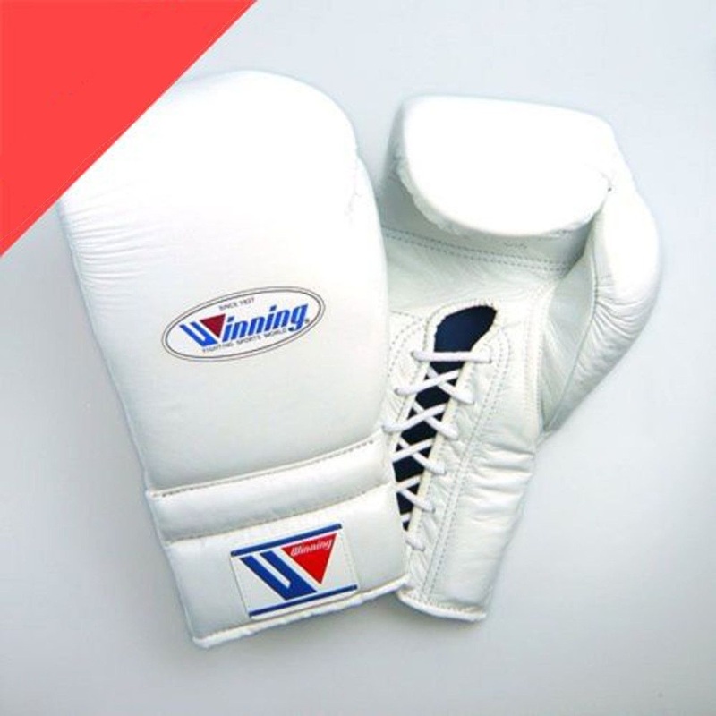 Winning Boxing Gloves MS-400 Lace Up Pro Type 12 oz White (Made in Japan)