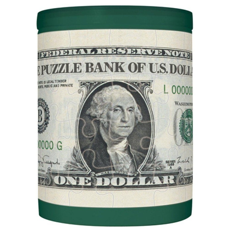 Yanoman 2200-015 Jigsaw Puzzle 3D Puzzle Piggy Bank – 1 Dollar (48 Pieces)