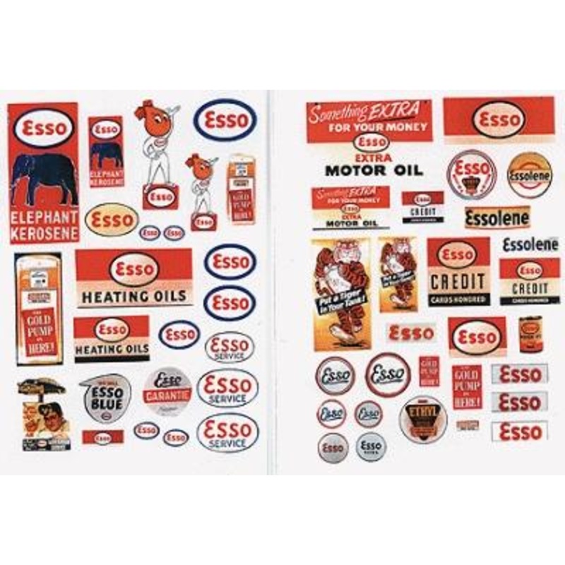 1940s-1950s Vintage Gas Station Signs Esso