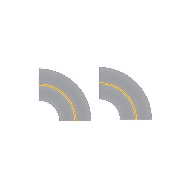 Aged Asphalt Tight Curve No White Line