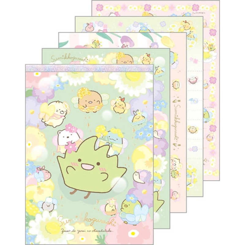 San-x Memo Pad Sumikko Gurashi Flower Filed and Zassou