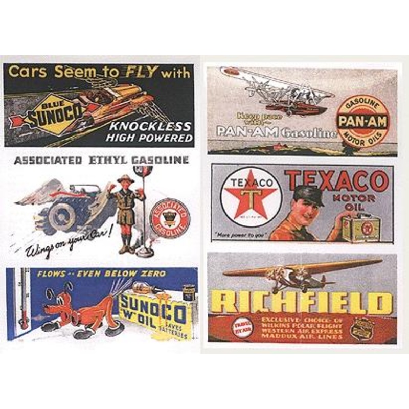 Vintage Gas Station/Oil Signs (6) 1930s