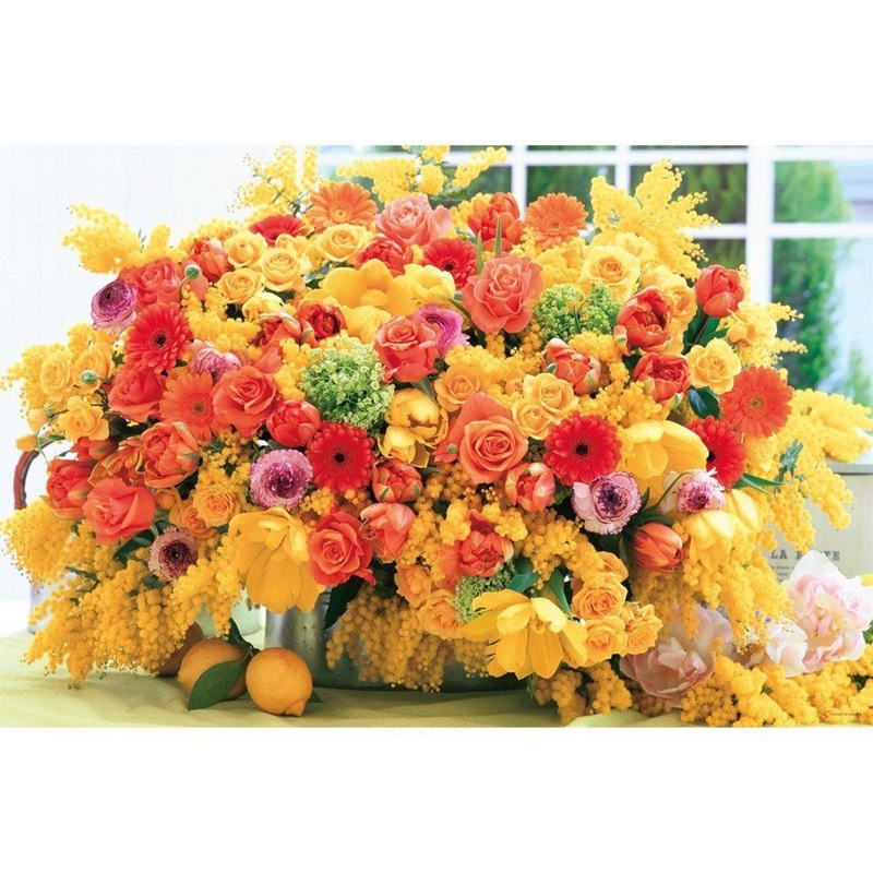 Yanoman Jigsaw Puzzle 10-1253 Flower Art Yellow Fountain (1000 Pieces)