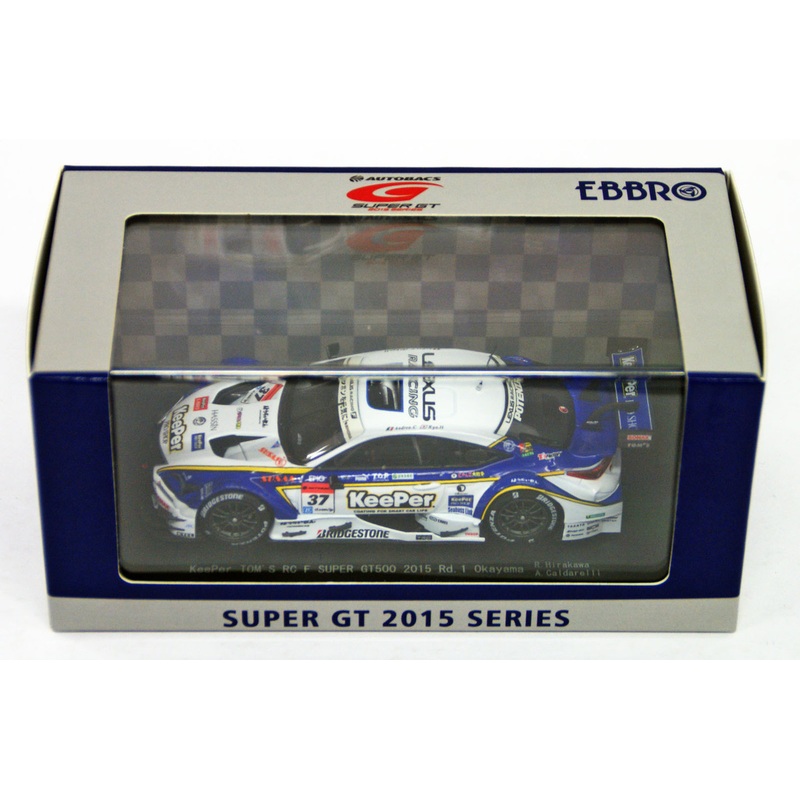 Ebbro 45265 KeePer TOMS RC F Okayama 2015 No.37 White Blue 1/43 Scale
