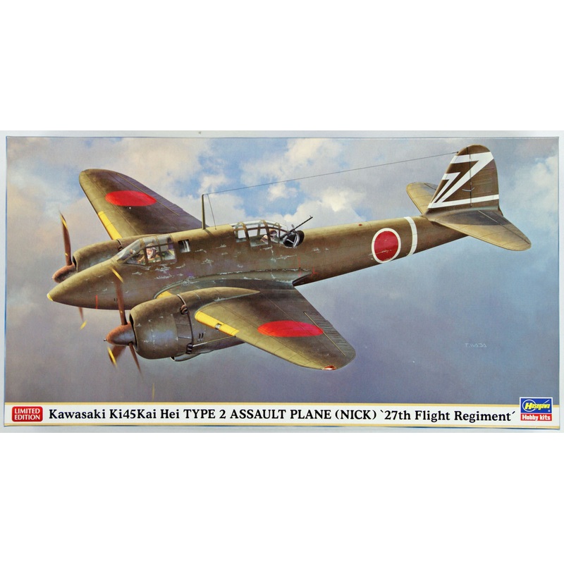 Hasegawa 07389 Kawasaki Ki45Kai Hei Type 2 Assault Plane (Nick) 27th Flight Regiment 1/48 Scale Kit
