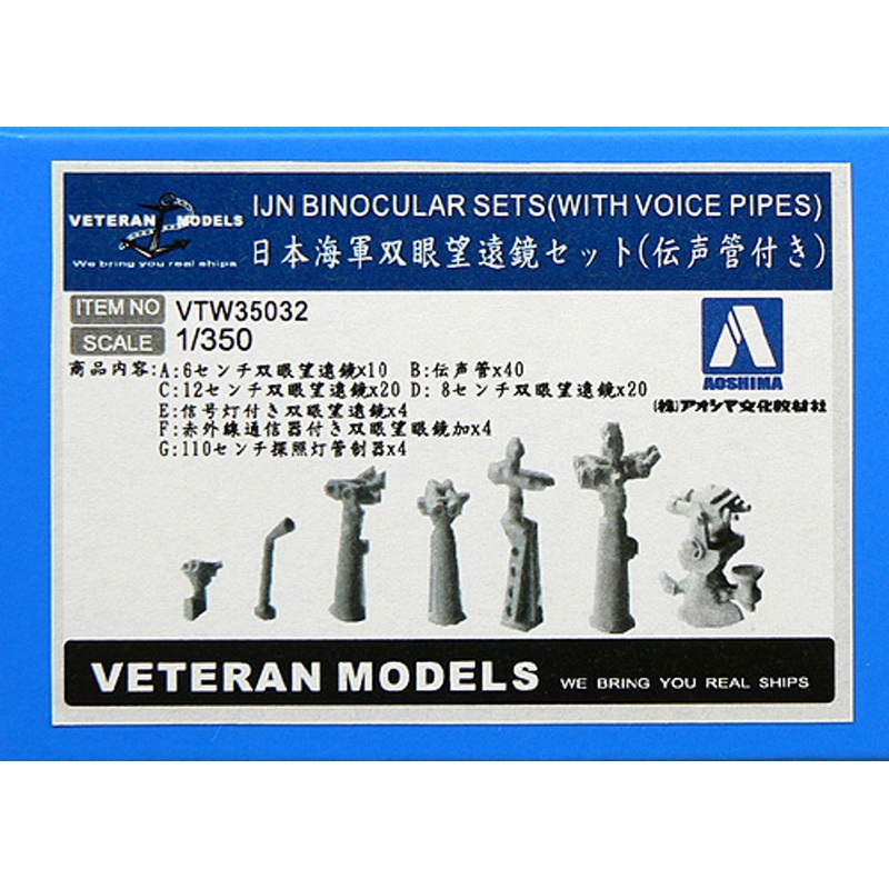Aoshima 43547 (VTW35032) IJN Binocular Sets (with voice pipes) 1/350 Scale Kit