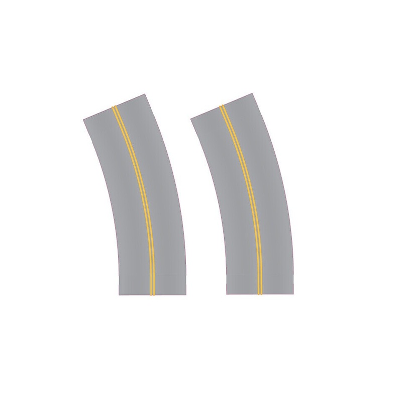 Aged Asphalt Broad Curve No Pass No Lines