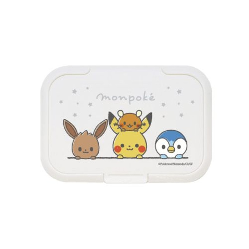 Pokemon Center Original Monpoke Wet Wipe Lid Characters White