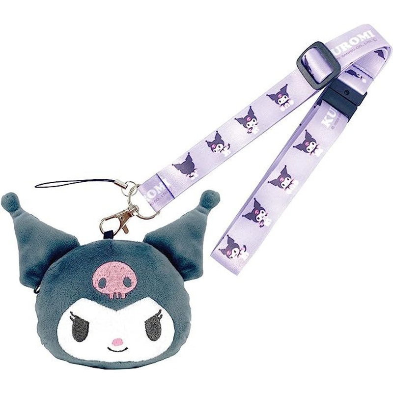 Sun Art Sanrio Plush Pouch with Neck Strap Kuromi