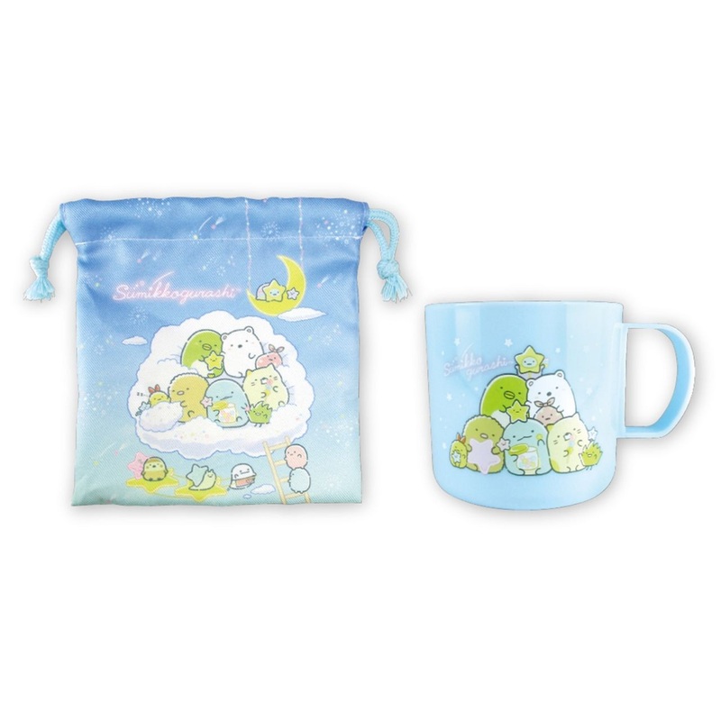 T’s Factory Sumikko Gurashi Plastic Cup & Drawstring Bag Set A Walk in Starry Sky