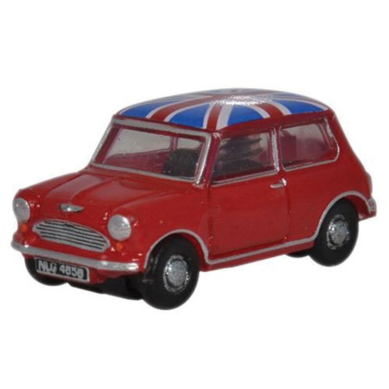 Austin Mini Red/Union Jck – N-Scale