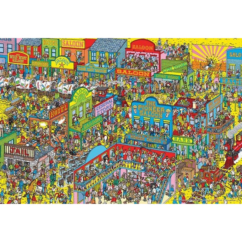 Beverly 1000M-010 Jigsaw Puzzle Where’s Wally? The Wild West is in a Uproar  (1000 Small Pieces)