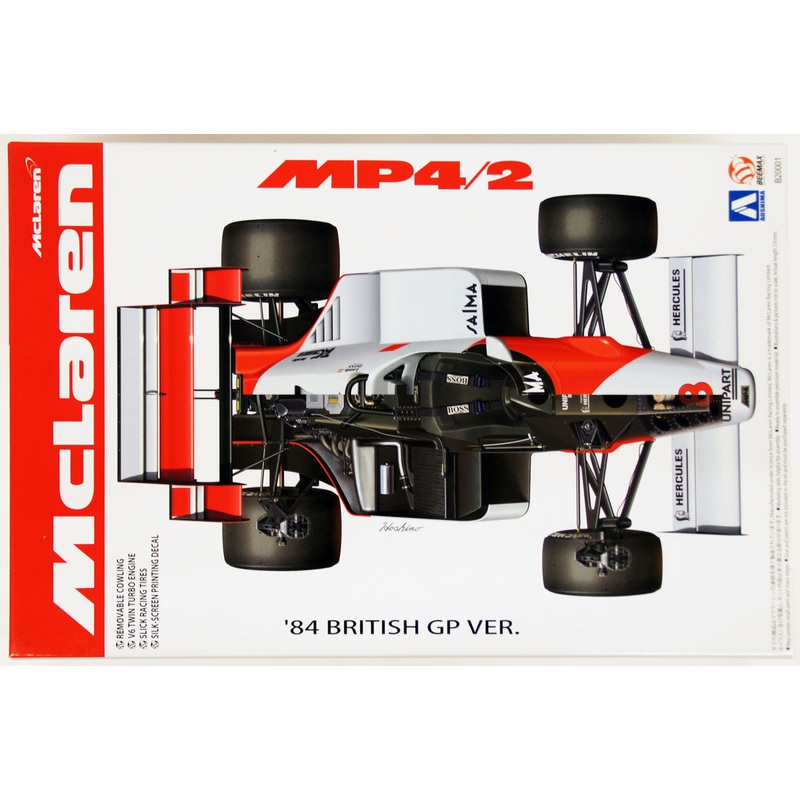 Aoshima 81891 McLaren MP4/2 1984 British Grand Prix 1/20 Scale Kit