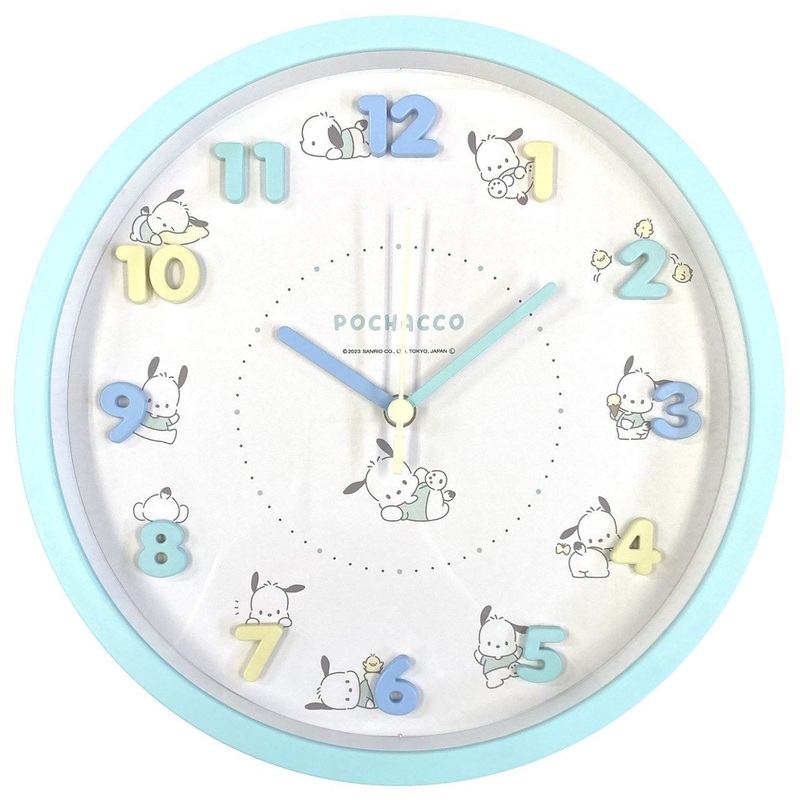 T’s Factory Sanrio Wall Clock Pochacco Light Blue