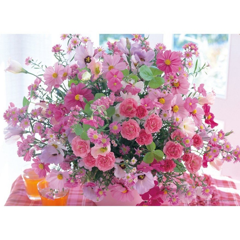 Yanoman Jigsaw Puzzle 05-971 Flower Art Pink Floral (500 Pieces)