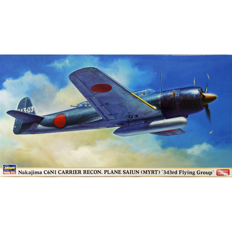 Hasegawa 07343 Nakajima C6N1 Carrier Recon Plane Saiun (MYRT) 1/48 Scale Kit