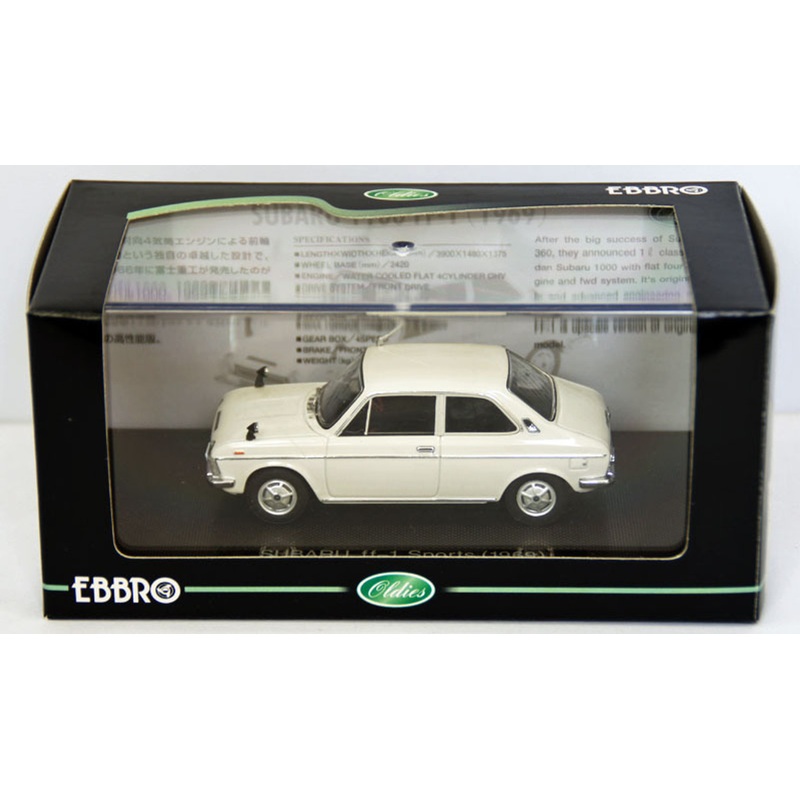 Ebbro 43846 Subaru ff-1 2Door Sports Sedan 1969 (White) 1/43 Scale