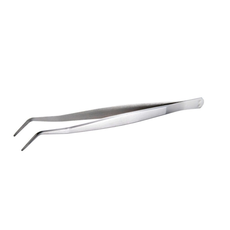 Mineshima Flat Bent Tip Tweezers for Decals TM-23