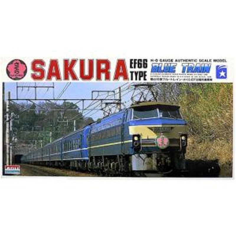 Arii 4968279151839 Blue Train Sleeping Car Sakura EF66 Locomotive 1/80 Scale Kit (HO Scale Size)