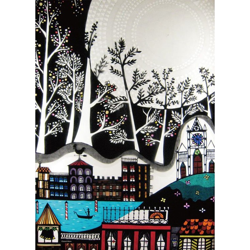 Epoch 79-170s Jigsaw Puzzle Satomi Kouno Illustration White Tree Town  (500 Pieces)