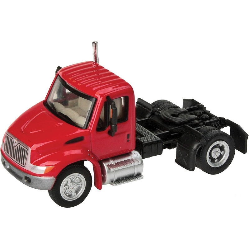 International 4300 Single-Axle Red Semi Tractor