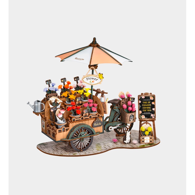 ROBOTIME DIY Miniature Kit Blossom Cart (187 Pieces)
