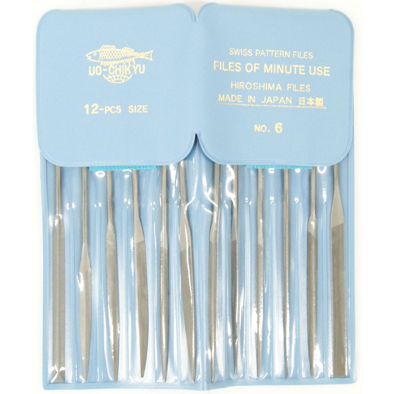 UO-CHIKYU 04-1200 Precision Needle Files Hiroshima Files 12 pcs Set (Teeth #6)