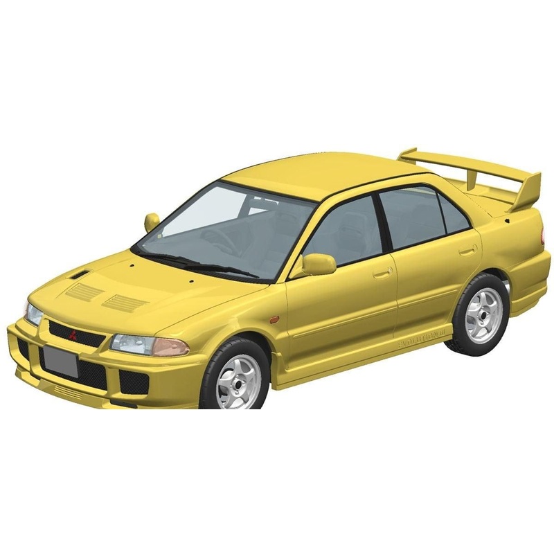 Aoshima CE9A Lancer GSR Evolution III 1995 Dandelion Yellow Plastic Model