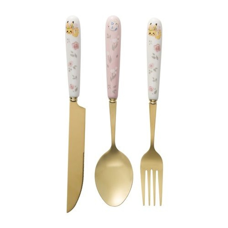 Pokemon Center Original Cutlery Set – Spoon & Fork & Knife (Pikachu’s Easter Egg Hunt)