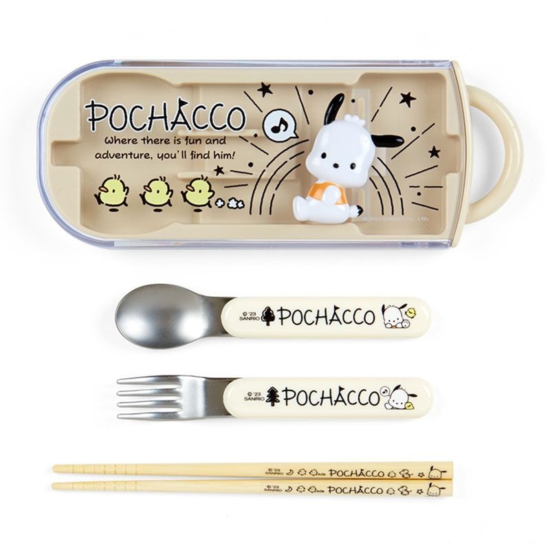 Sanrio Lunch Trio Set (Fork, Spoon, Chopsticks) Pochacco