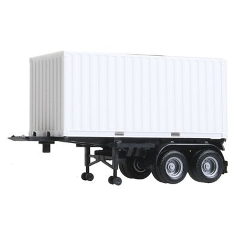 20′ Container on Chassis White Container, Black Chassis