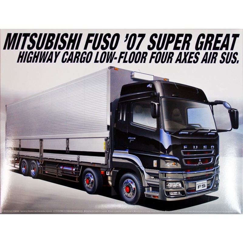 Aoshima 00212 Mitsubishi Fuso ’07 Super Great Highway Cargo Truck 1/32 Scale Kit
