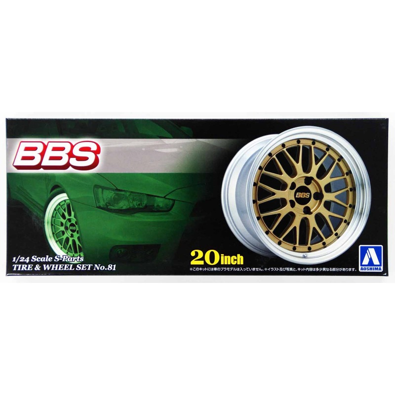 Aoshima 49556 Tire & Wheel Set No. 81 BBS LM 20 inch 1/24 Scale Kit