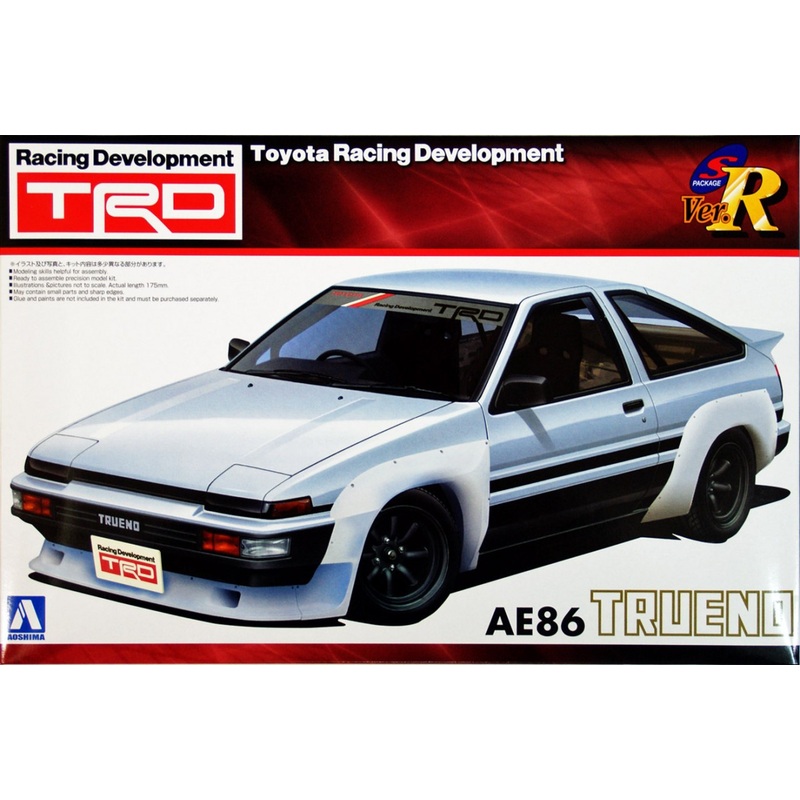Aoshima 06337 Toyota AE86 Trueno TRD Toyota Racing Development 1/24 Scale Kit