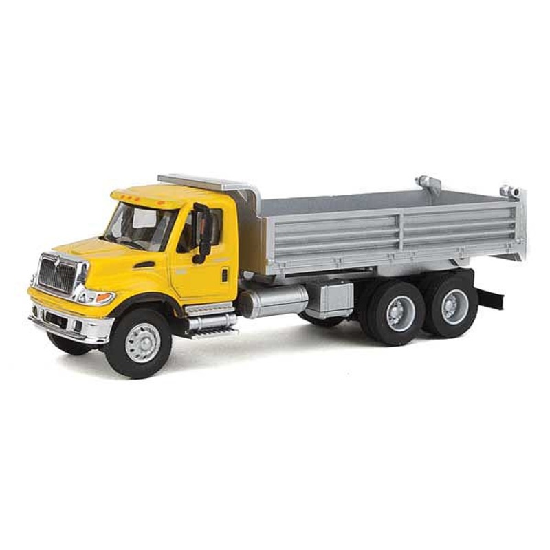 International 7600 3-Axle Heavy-Duty Yellow Dump Truck