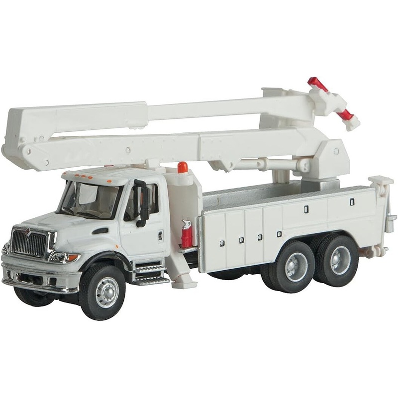 International 7600 White Utility Truck w/ Bucket Lift