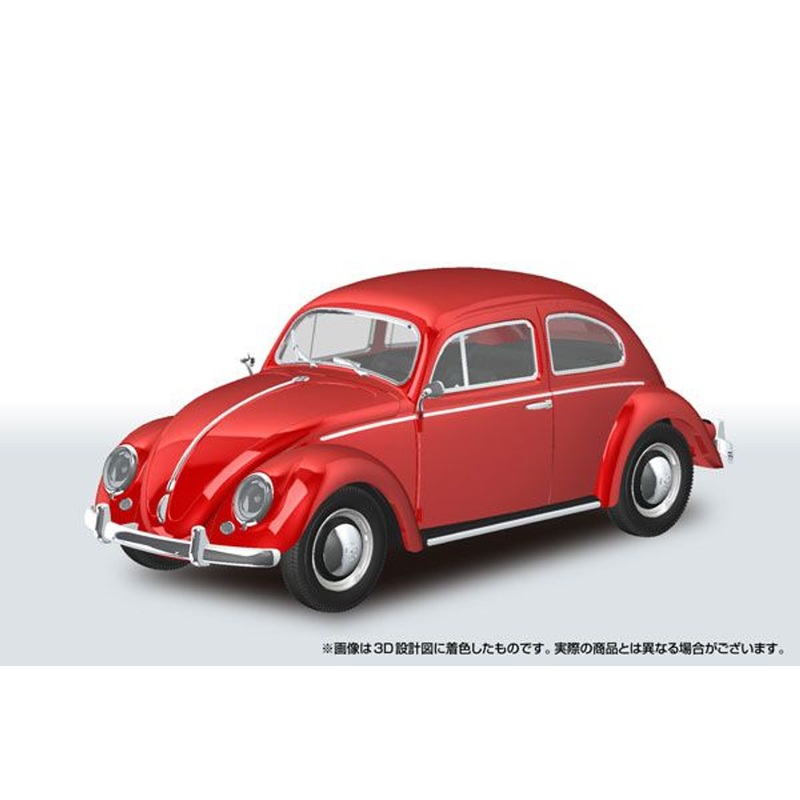 Aoshima 1/32 RakuPla Snap Kit No.20-RR Volkswagen Beetle (Ruby Red) Plastic Model