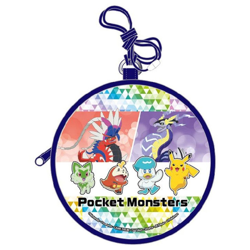 Sun Art Pokemon Center Round Pouch with Neck Strap Navy Blue