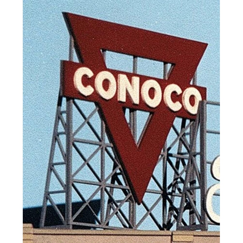 Conoco laser-cut rooftop sign (HO, S & O)