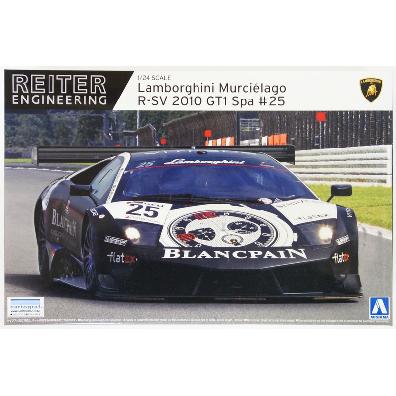 Aoshima 07136 Lamborghini Murcielago R-SV 2010 GT1 Spa #25 1/24 Scale Kit