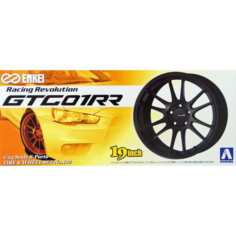 Aoshima 09048 Tire & Wheel Set No.149 ENKEI GTC01RR 19 inch 1/24 Scale Kit