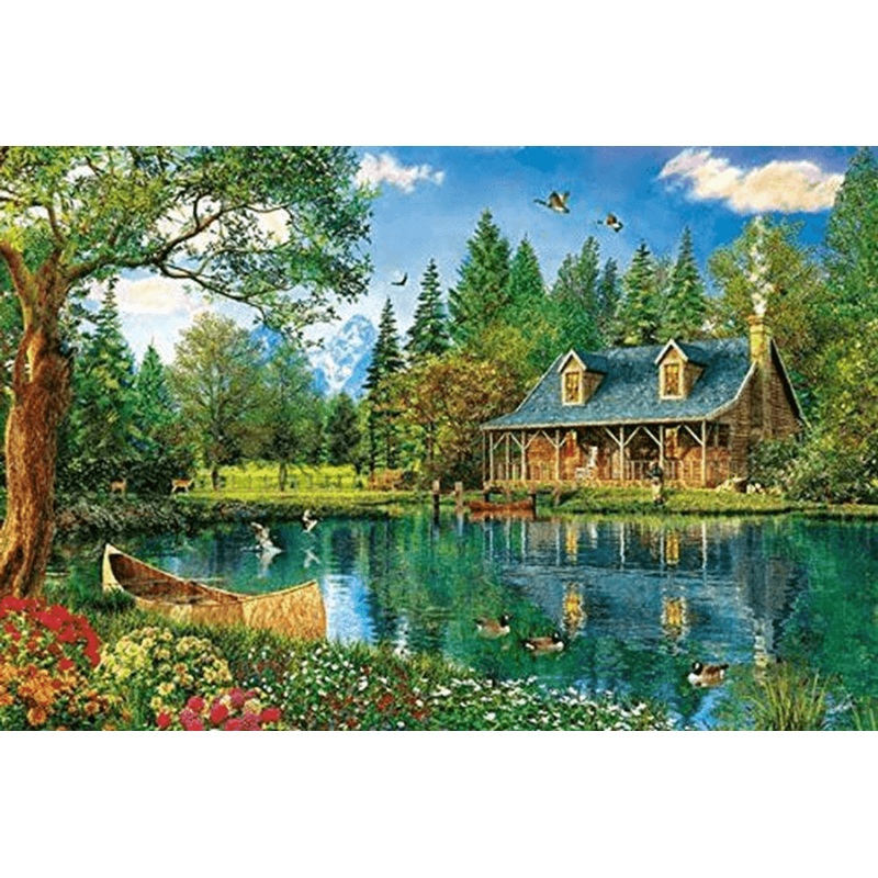APPLEOne Jigsaw Puzzle 1000-768 Dominic Davison Crystal Lake Cabin (1000 Pieces)